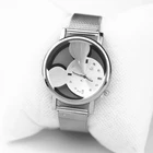 Женские кварцевые часы с Микки Мауса Reloj, модные роскошные брендовые Серебристые наручные часы из нержавеющей стали, 2021
