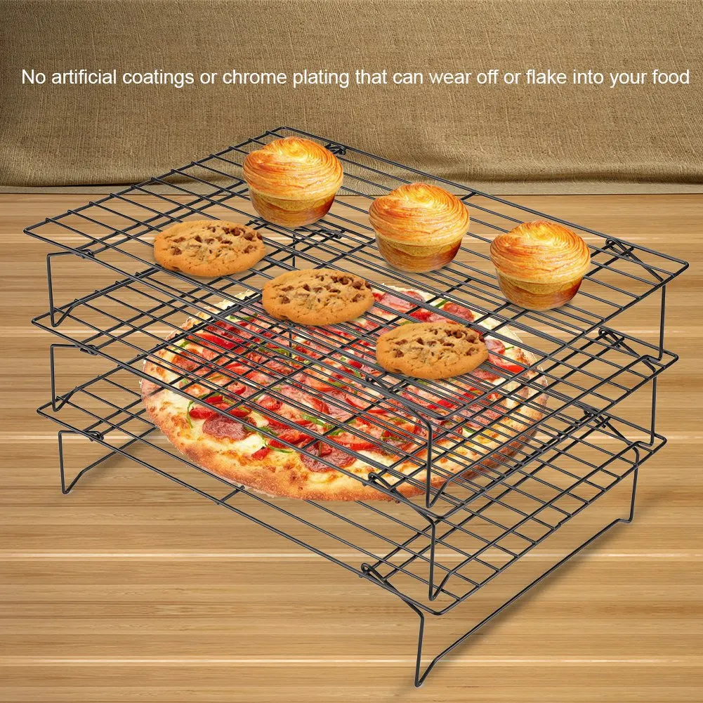 

Three Layers Baking Cake Cooling Racket Stainless Steel Anti-rusty Non-toxic and Safe