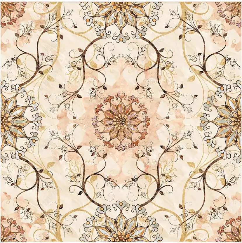 

Custom Picture Self-adhesive 3d Flooring wallpaper Wall Stickers Hotel lobby art flower floor stone pattern floor painting wall