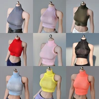 in stock16 soldier model accessories clothes 12 inch plastic coated female body tight cut shoulder t shirt bottoming vest