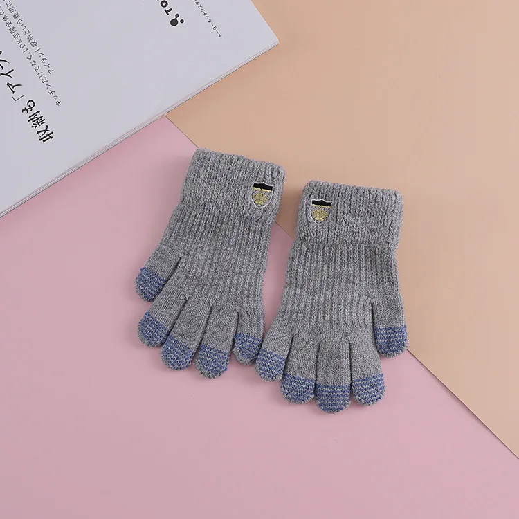 2020 Children gloves Winter and autumn fingers warm soft knitted boys fashion for Kids 3-6Y with high quality | Детская одежда и