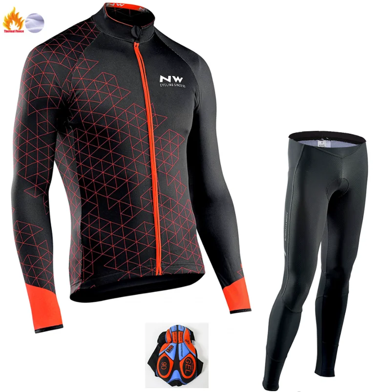 Winter Cycling Suit Ropa ciclismo теплый зима Термальность флис велосипедная одежда Для Мужчин's Велоспорт Джерси костюм для прогулок верховой езды на велосипеде, MTB Костюмы комбинезон, комплект - Цвет: Winter Cycling Suit