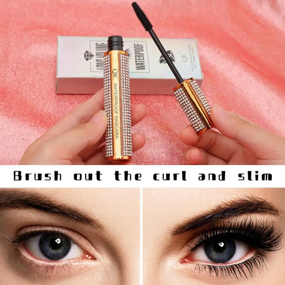 

4d Fiber Diamond Mascara Waterproof 3d Eyelashes Rimel Thick Extension Tools Eye For Eyelash Black Cosmetics Lengthening La C0I2