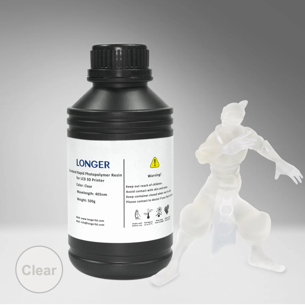 2/4 бутылок LONGER SLA UV 3D принтер Смола 500 г 405нм длина волны смолы белый серый черный