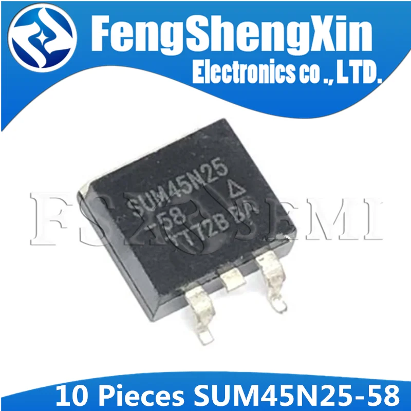 10 шт./лот SUM45N25-58 SUM45N25 45N25 N-Channel 250V 45A MOSFET TO-263 | Электронные компоненты и