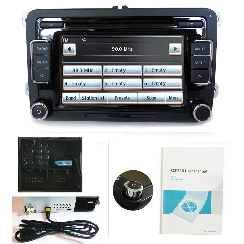 Автомобиль sreteo Радио RCD510 двойной DIN полный сенсорный экран USB MP3 6CDs AUX OPS для Volkswagen Golf Tiguan Touran Passat Caddy Polo