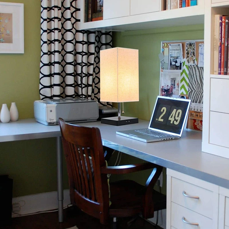 Прикроватный столик и настольная лампа с 2 Usb-портами для зарядки идеально