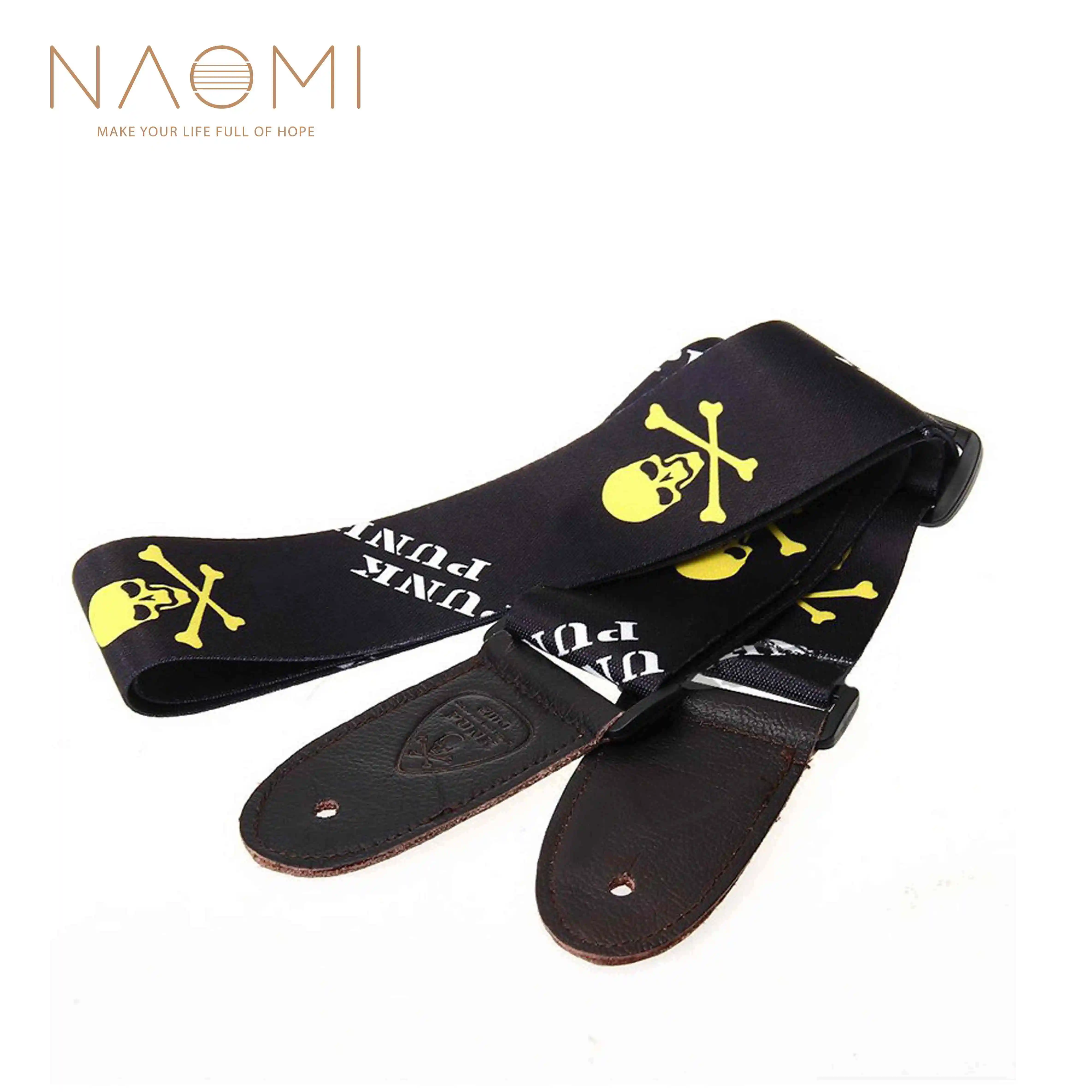 Наоми ремень для гитары черная гитара с черепом пояс акустической аксессуары