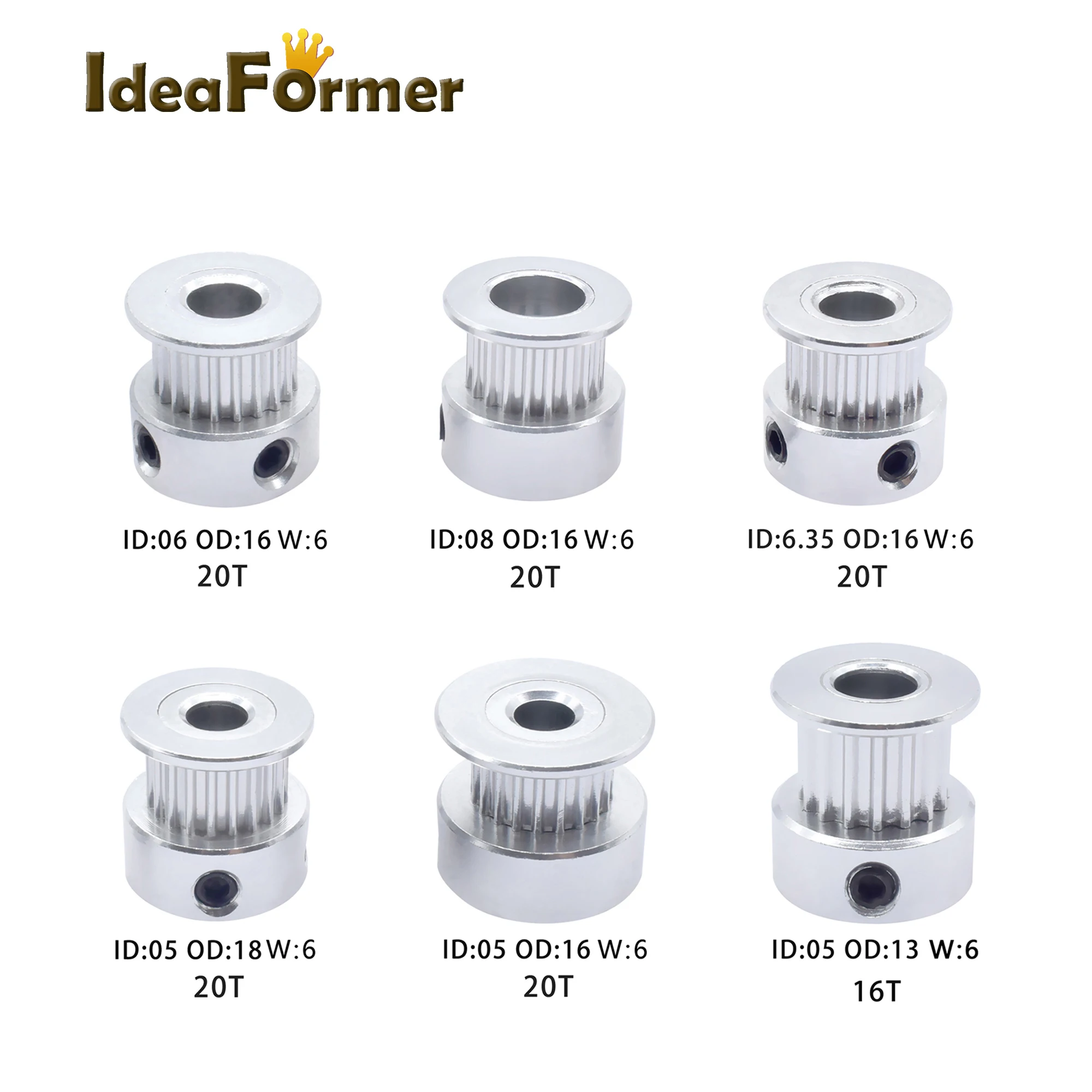 5 шт. шкив ГРМ GT2 16 или 20 зубьев отверстие мм 6 35 8 синхронное колесо подходит для