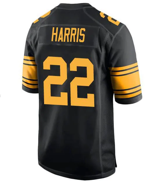 

Американская футболка с вышивкой, футболка с номером Черного и желтого цвета для мужчин и женщин