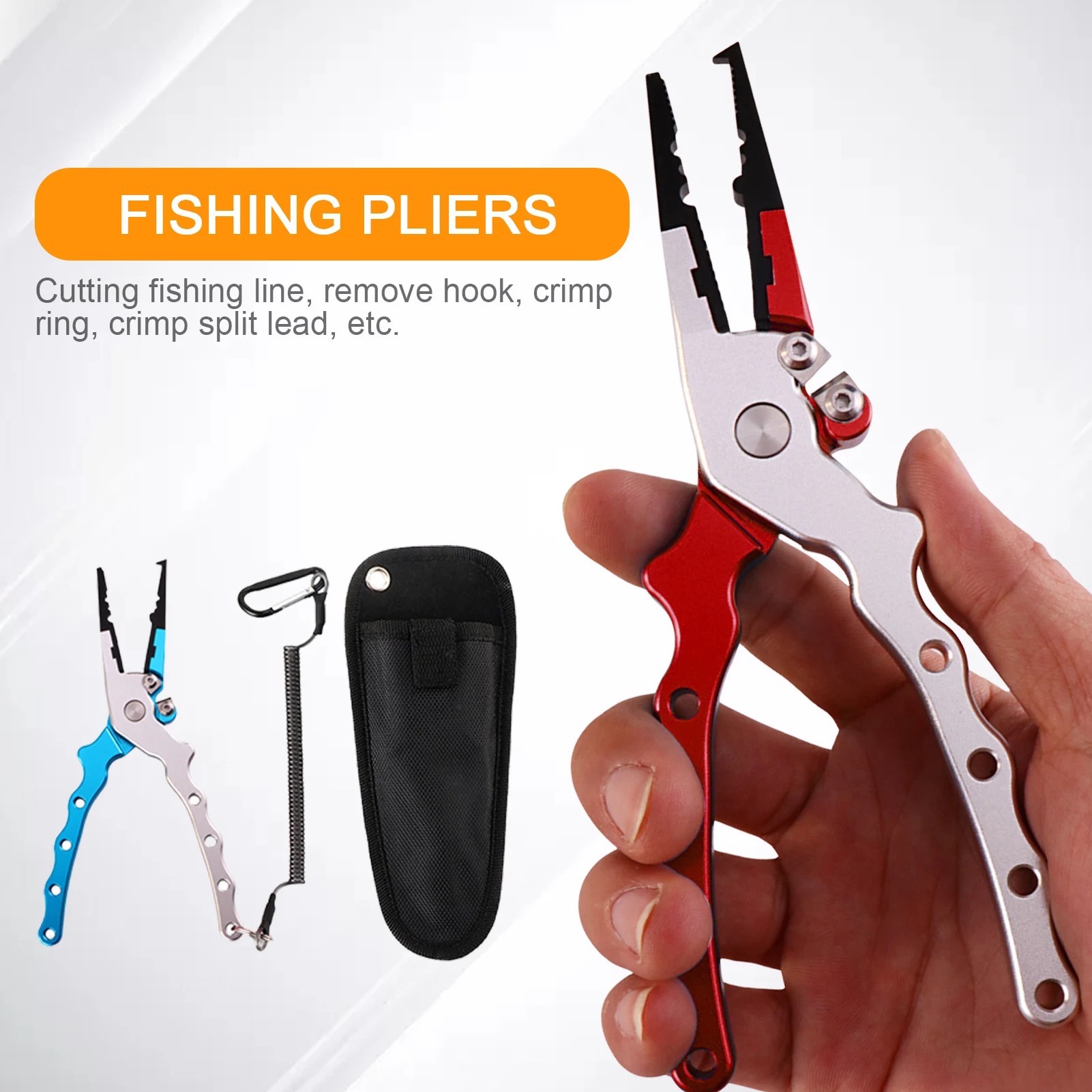 

Fishing Pliers Hook Remover Fish Holder with Sheath and Lanyard