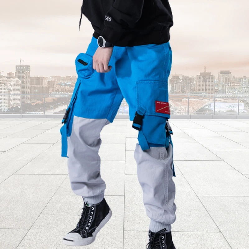 

Contrasting Color Stitching Sports Trousers Military Pants Multi-Pocket Camouflage Overalls Hip-Hop Casual Pants Men