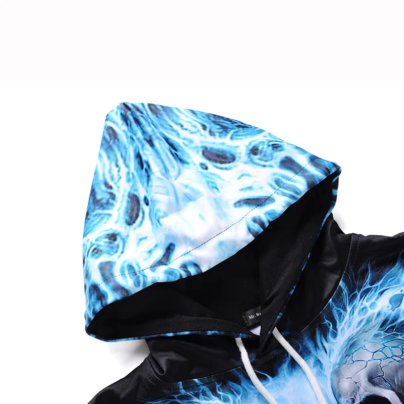 Международная торговля осень и зима новый стиль худи с 3D рисунком черепа