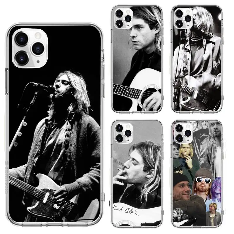 

Kurt Cobain Phone Case For Clear-Iphone 5 5s se 6 6s 7 8 11 12 X Xs Xr Pro Plus Max Mini Cover