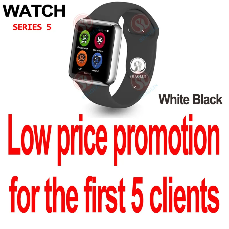 White Black-Only 5 Скидка 50% на 42 мм умные часы серии 4 часы Push Message Bluetooth подключение для Android телефона IOS apple iPhone 5 7 8 X Smartwatch - Цвет: White Black-Only 5