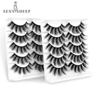 SEXYSHEEP, 5 пар, 3D норковые ресницы, накладные ресницы, натуральныетолстые длинные ресницы для глаз, подвязка, макияж, инструменты для наращивания красоты