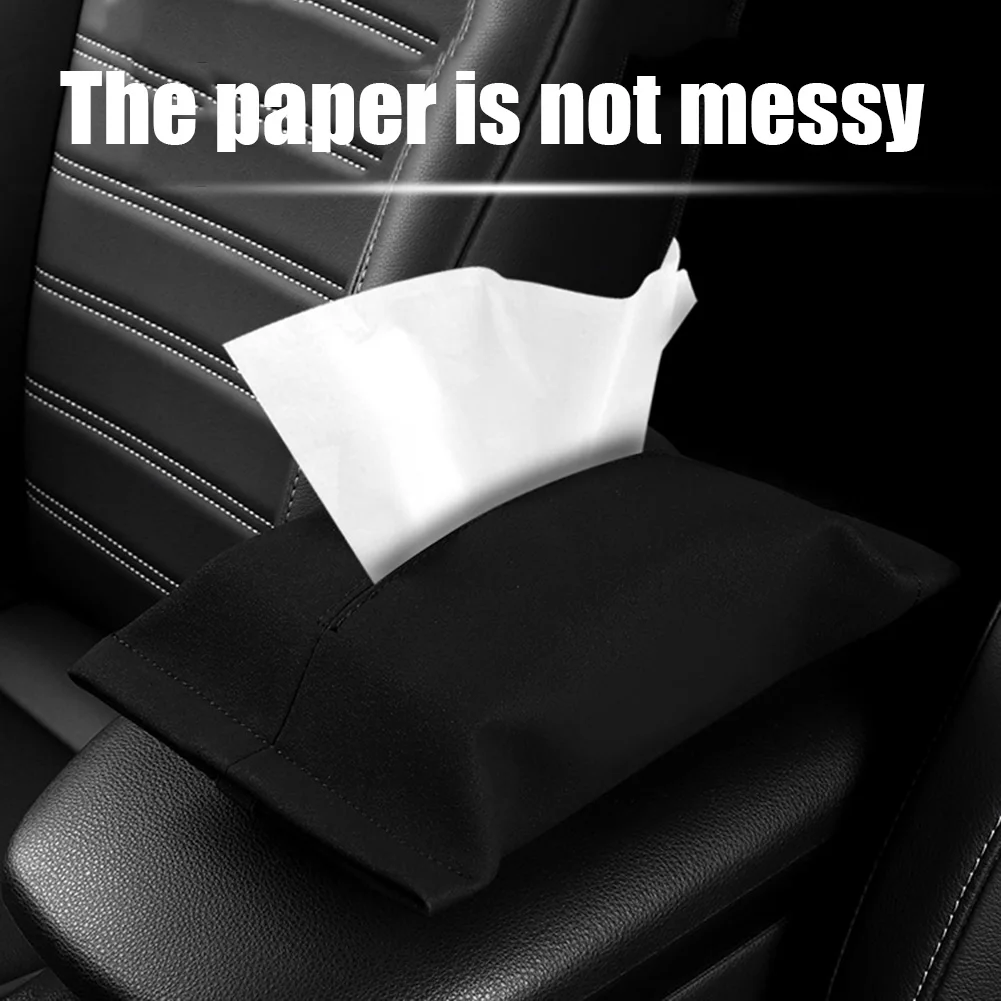 

New Car Leather Tissue Storage Box Car Back Seat Napkin Holder Headrest Paper Cover Tissue Bag Interior Accessories