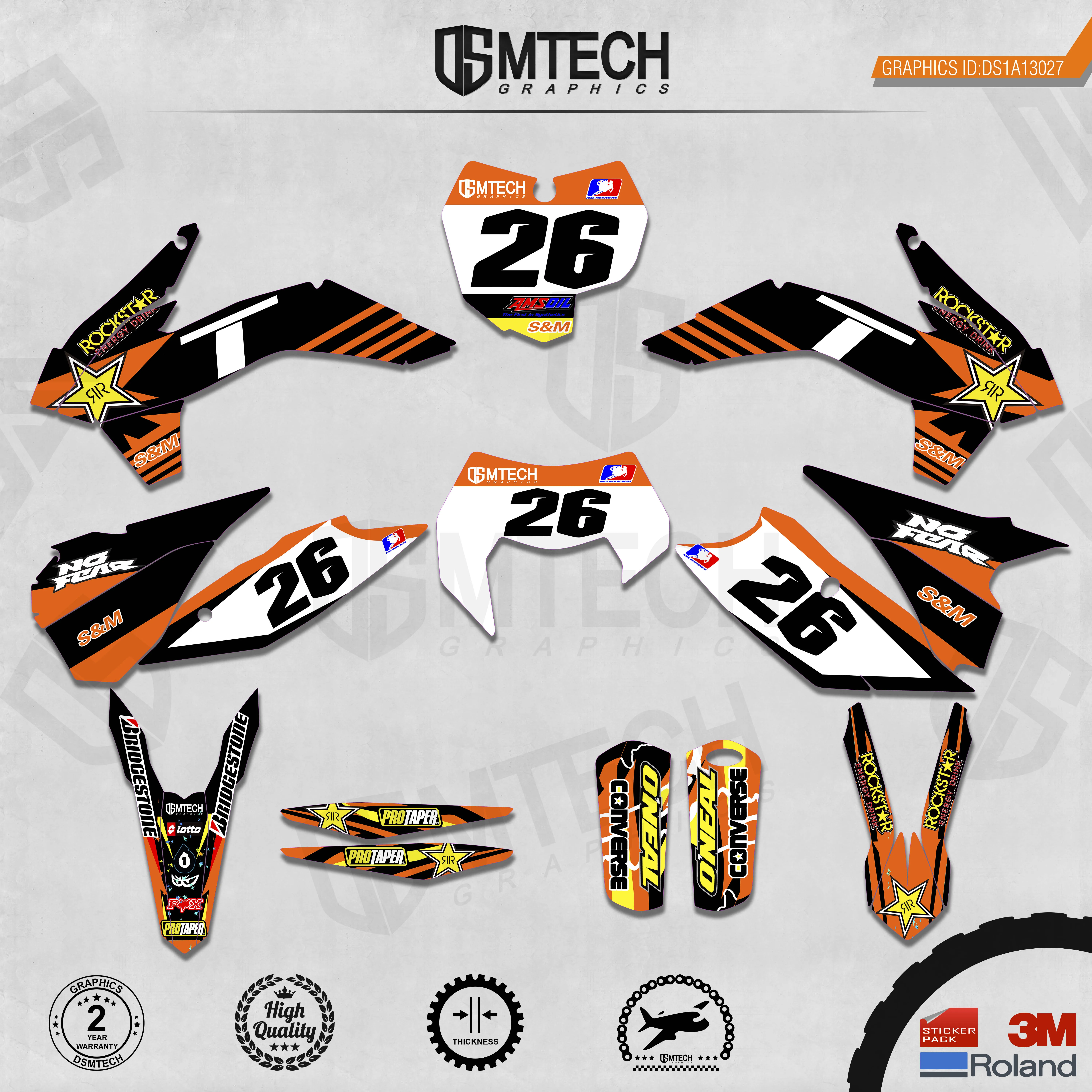 DSMTECH Customized Team Graphics Backgrounds Decals 3M Custom Stickers For 2013-2014 SXF 2015 SXF 2014-2015 EXC 2016 EXC  027