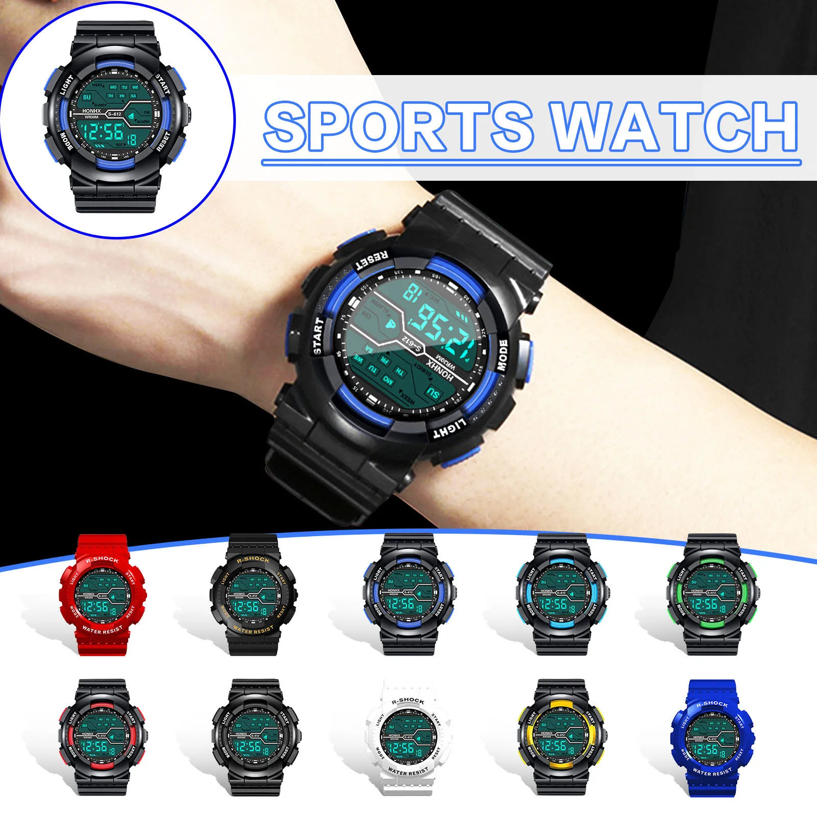 

Styles Of Cool men watch Sports Electronic Watches With Four Buttons men LED Display digital wristwatches Sport montre homme