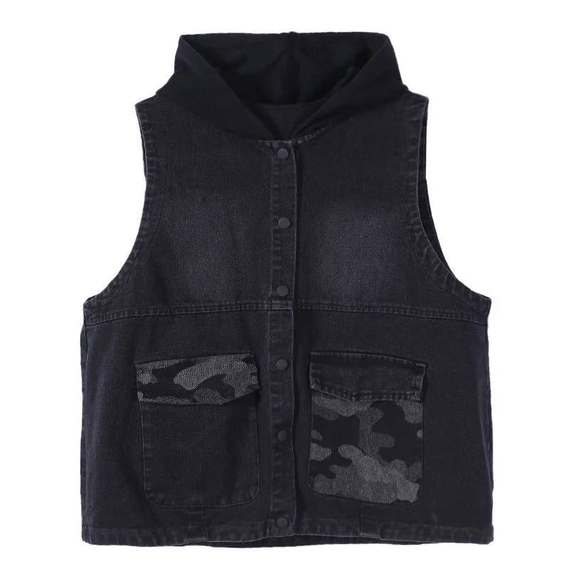 

Max LuLu 2021 British Fashion New Autumn Women Camouflage Hooded Loose Vests Punk Clothing Ladies Printed Sleeveless Waistcoats