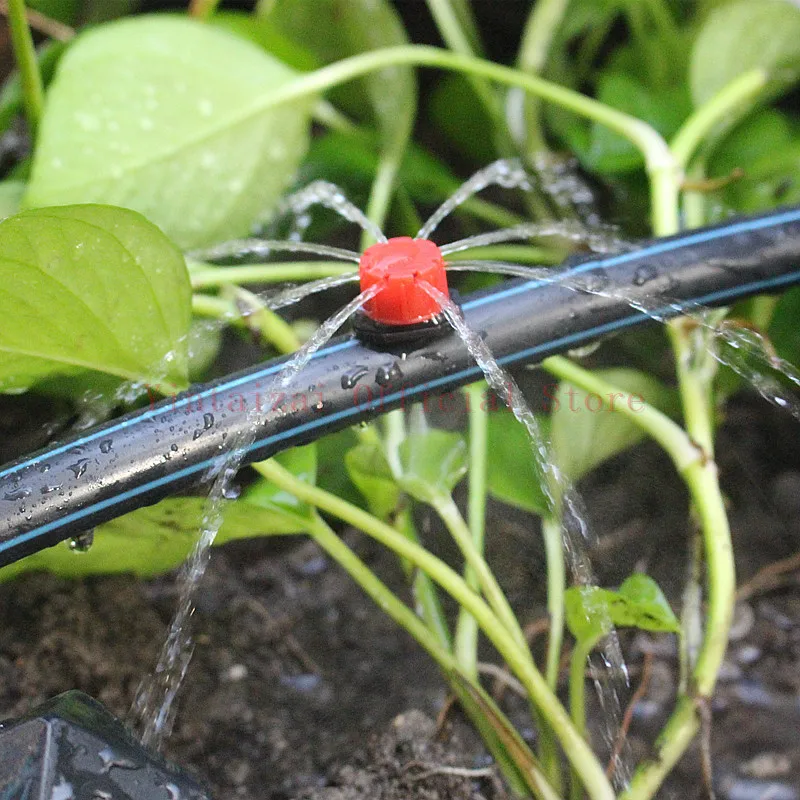Gotero ajustable rojo para riego por microgoteo, emisor de riego antiobstrucci&oacute;n, suministros de jard&iacute;n para manguera de 500 pulgadas, 1/4 Uds.-3