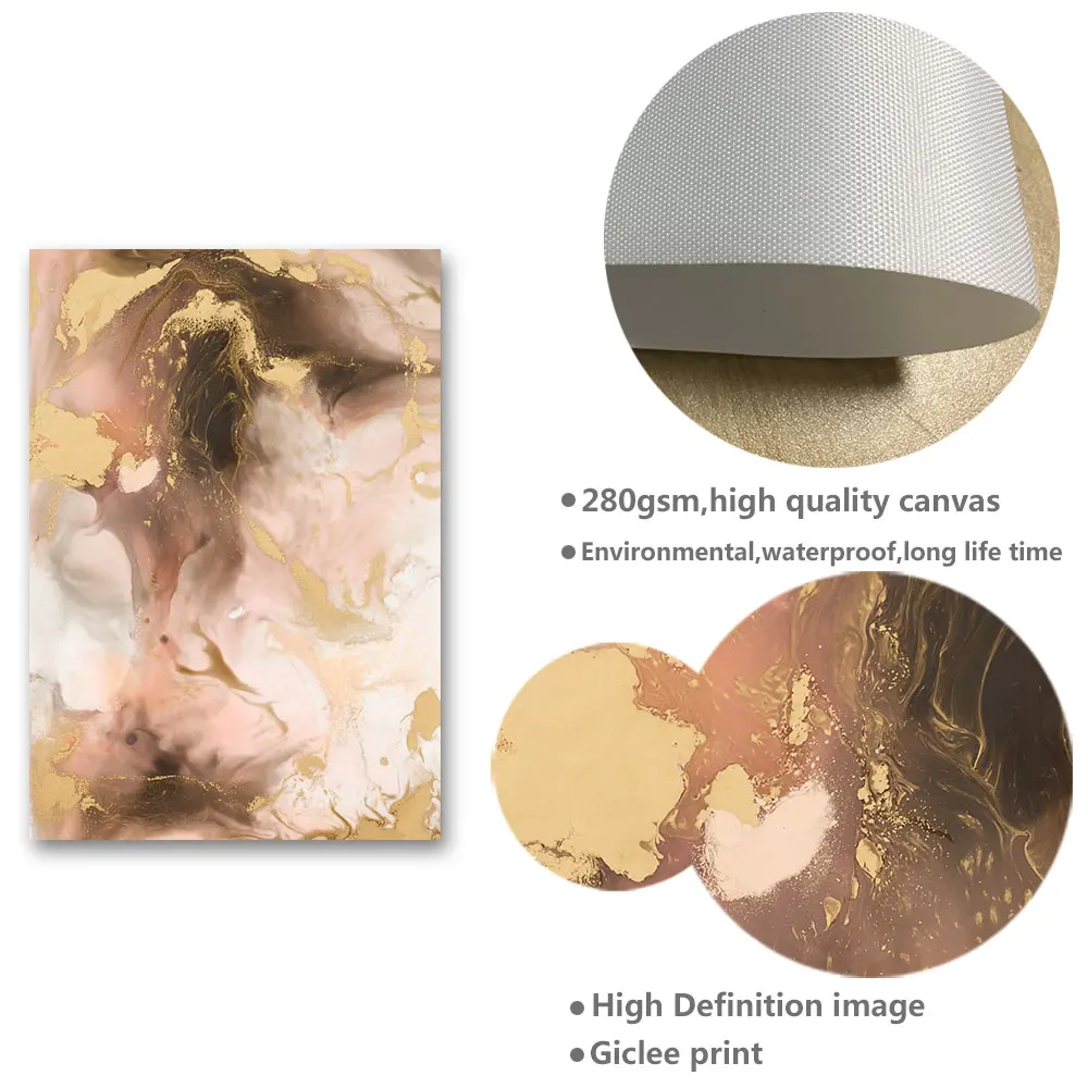 

Golden Modern Abstract Ocean Wall Poster Nordic Canvas Print Painting Contemporary Art Decorative Picture Living Room Decoration