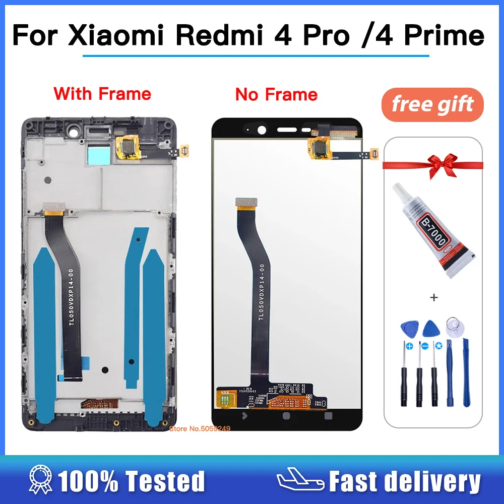 

5.0"100% Tested For Xiaomi Redmi 4 Pro 3GB 32GB LCD Touch Screen Digitizer Assembly For Xiaomi Redmi 4 Prime Display with Frame
