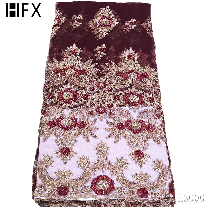 Кружевная ткань с аппликацией из бисера высокое качество новейшая африканская