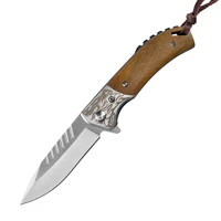 high hardness folding knife d2 steel mini knife camping survival knife tactical outdoor folding knife wooden handle knifecooking