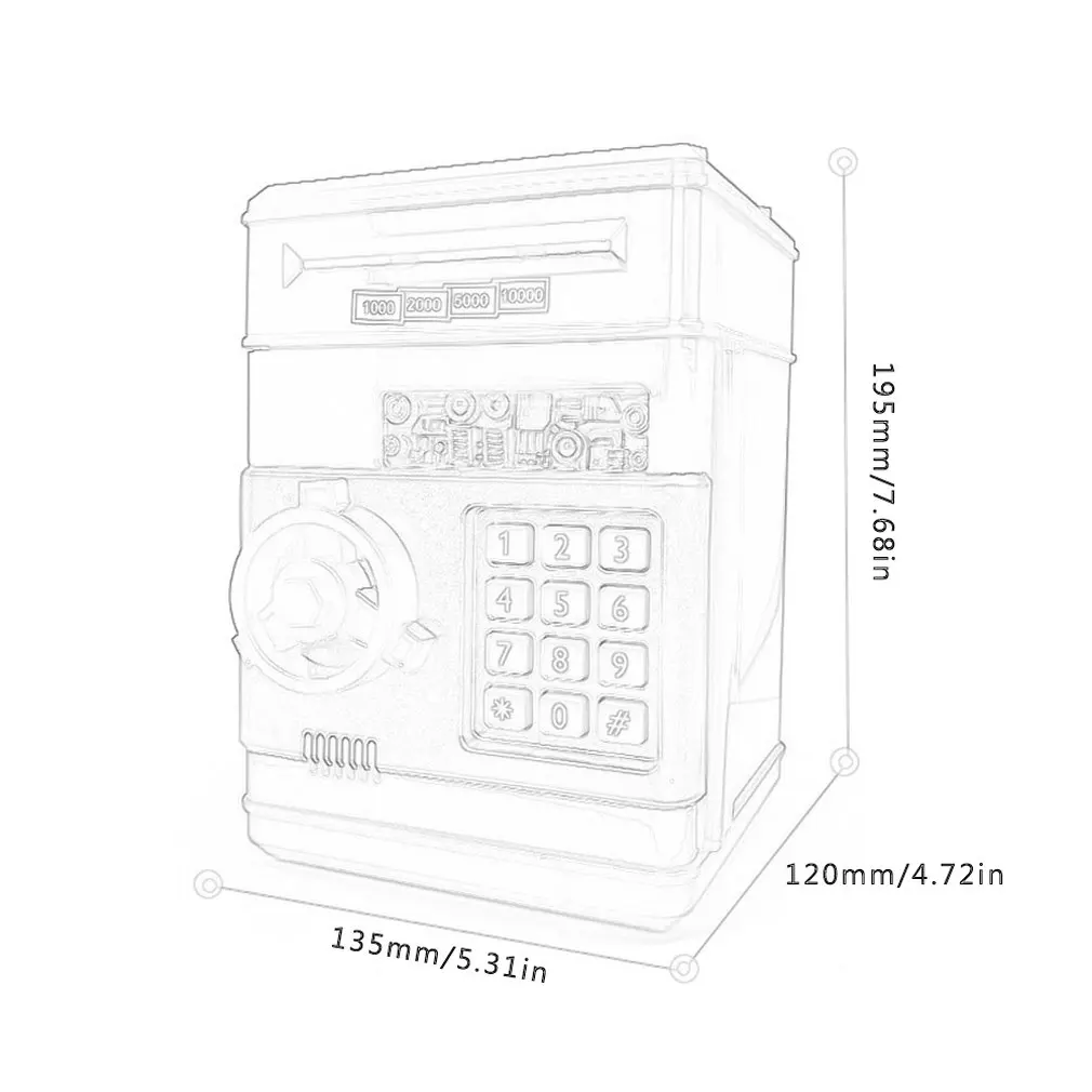 

1 Pcsatm Password Piggy Bank Children'S Large-Capacity Piggy Bank Creative Early Education Gift Toys