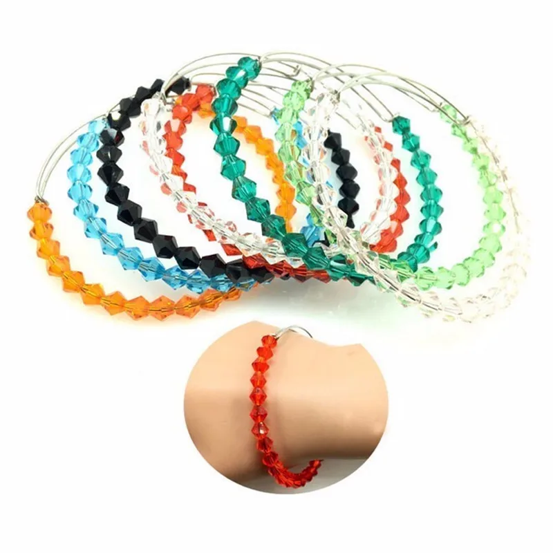 Блестящие хрустальные бусины 4/6/8 мм двухконусные стеклянные россыпью для