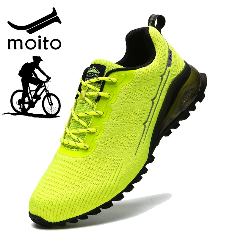 Зимние Водонепроницаемый мужские MTB Велоспорт обувь Ботинки в байкерском стиле