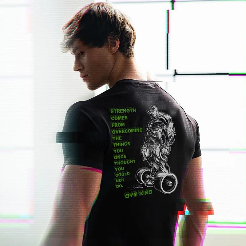 Мужская Летняя мода Фитнес Футболки для занятий спортом на открытом воздухе бега