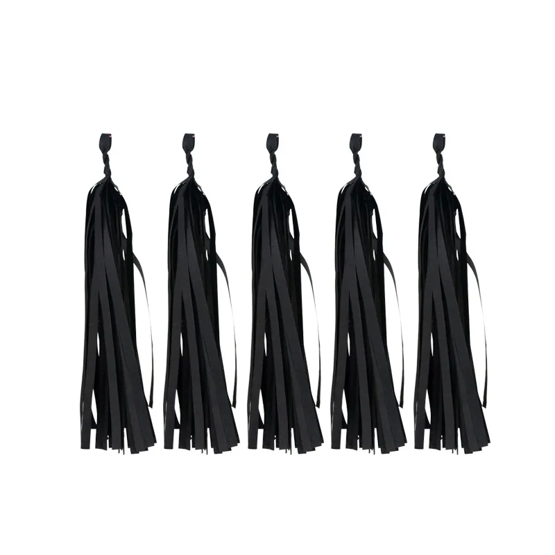 5pcs black tassels Воздушный шар из фольги с новогодней звездой, круглый шар с номером для Рождественского украшения дома, новогодний декор, поставки Navidad - Цвет: 5pcs black tassels