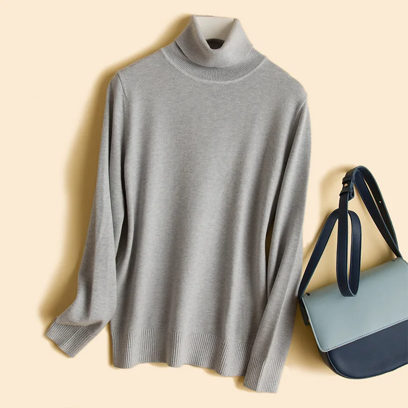 Женский вязаный свитер Sherhure белый облегающий с верблюдом и высоким воротником