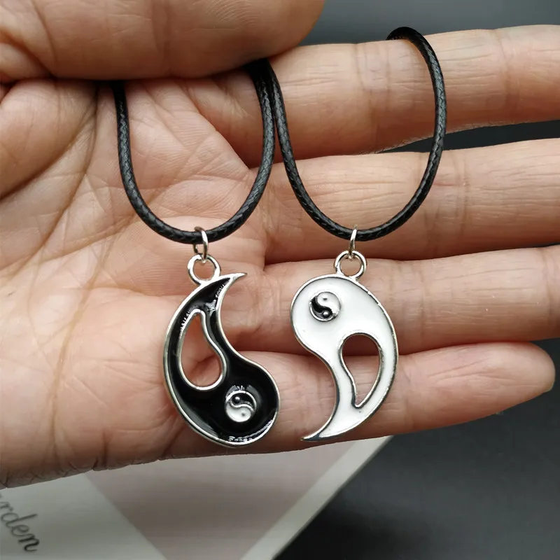 2 шт./лот Yinyang веревочное ожерелье китайские элементы винтажное для пар подарок