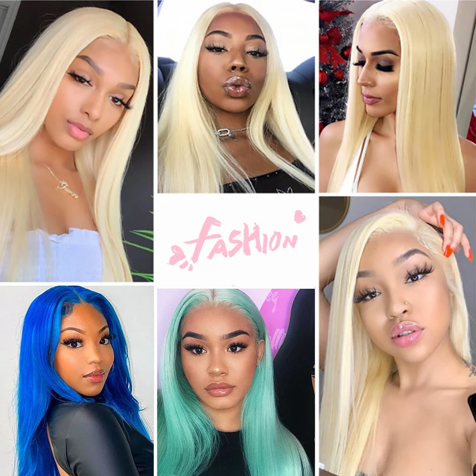 

613 Bundles With Closure HD Lace Straight Human Hair 3 Blonde Bundles With HD Closure transparent Lace Closure 4 Bundles
