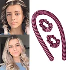 Щипцы для завивки волос без нагрева, ободок с 2 завязками для волос и 1 зажимом для волос, ролики для длинных волос без нагрева