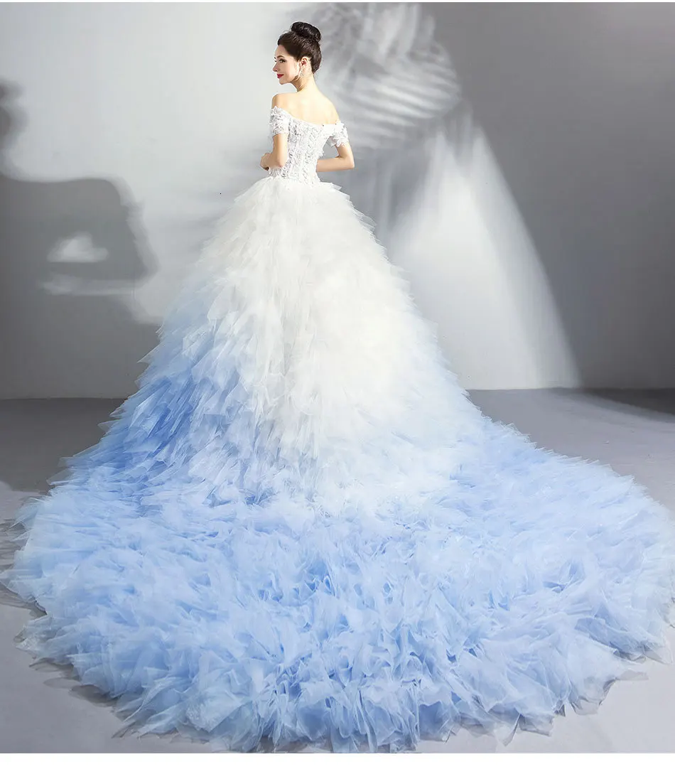 Vivian's Bridal, роскошное сказочное бальное платье с перьями, свадебное платье, элегантное, карамельного цвета, Многоуровневое, с рюшами, с часовней, со шлейфом, свадебное платье