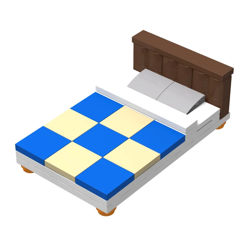 

MOC Small Particle Modern Building Blocks Bed Combination Bricks Single Bed Double Bed Upper and Lower Bed Home Model