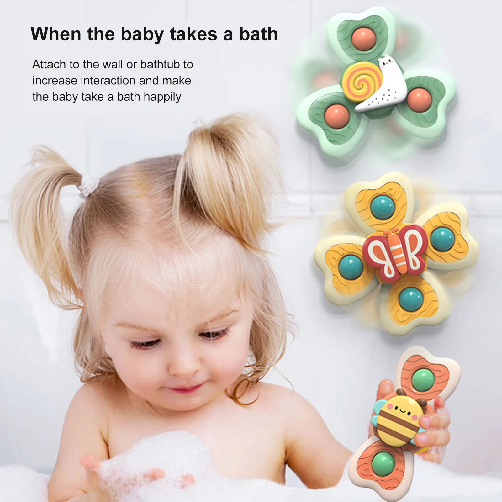 Комплект из 3 предметов детская ванночка спиннинг игрушки животных Спиннер с