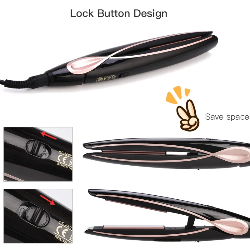 

New Hair Straighteners 2 in 1 Ceramic Flat Iron and Curling Iron with LCD Display Straightners Curls Irons