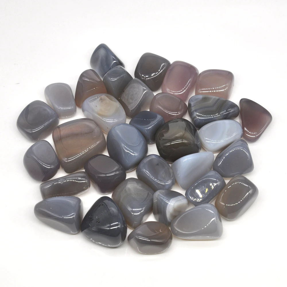 

100g Natural Grey Agate Tumbled Stones Bulk Healing Crystals Reiki Polished Gemstones Gem Raw Aquarium Decoration Minerals