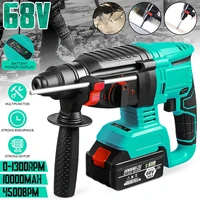68vf brushless electric rotary hammer rechargeable multi cordless hammer impact power drill tool 2 battery for makita battery