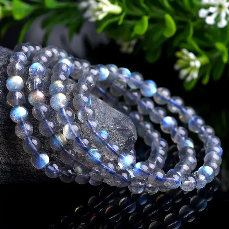 

Natural Rainbow Blu-ray Labradorite Stone Chain