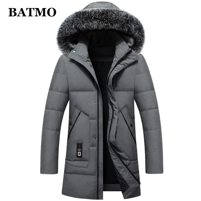 BATMO 2019 new arrival winter 90% white duck down hooded jackets men fox fur collar 150 | Мужская одежда