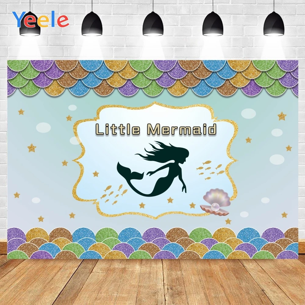 

Yeele Little Mermaid Prince Birthday Photographic Backdrops Photography Backgrounds Photocall For Photo Shoot Props Photophone