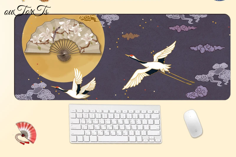 

Ancient style Large Gaming Mouse Pad Blue Purple Cloud Space Waterproof Extended Lock Edge Computer Desk Notbook Gamer Mice Mat