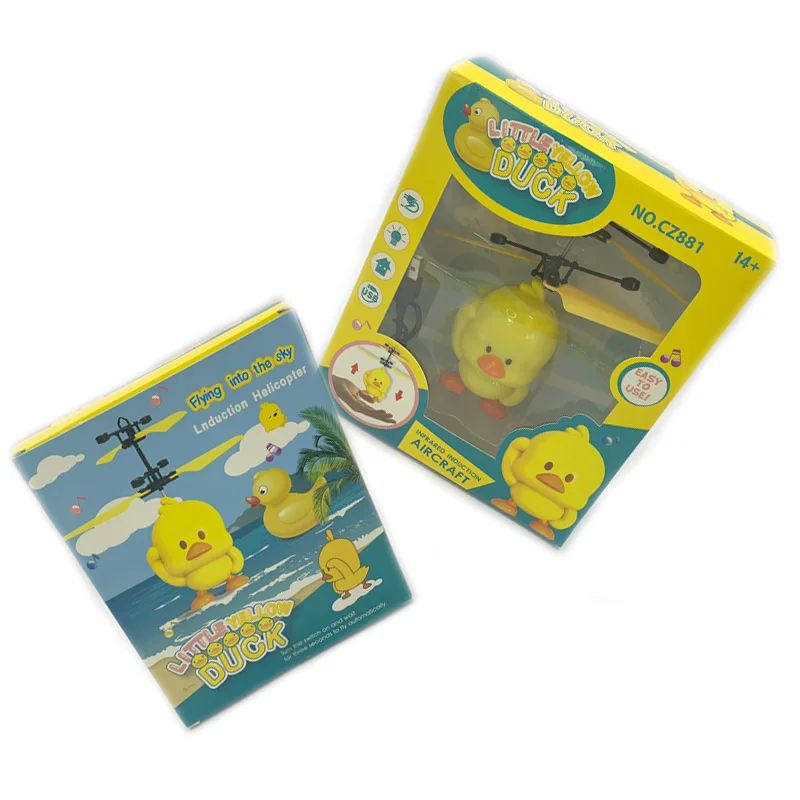 Инфракрасный индукционный Летающий желтая утка Санта робот перезаряжаемый