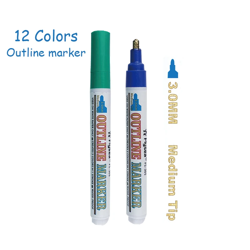 

Glitter dobule outline permanent marker for gift card drawing